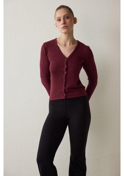 Siyah Termal Etkili Kadife Dokulu Yüksek Bel Flare (İspanyol Paça) Tayt fırsatları