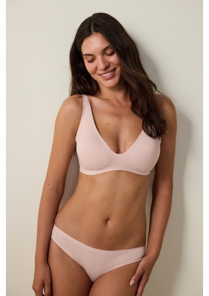 Gül Kurusu Pointel Çıkarılabilir Kaplı Dikişsiz Balensiz Sütyen