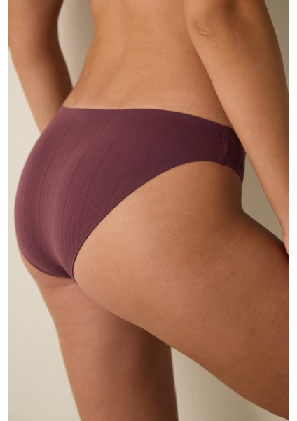 Bordo Pointel Lazer Kesim İz Yapmayan Normal Bel Slip Külot fiyatları