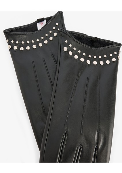 Siyah Madame Suni Deri Eldiven fiyatları