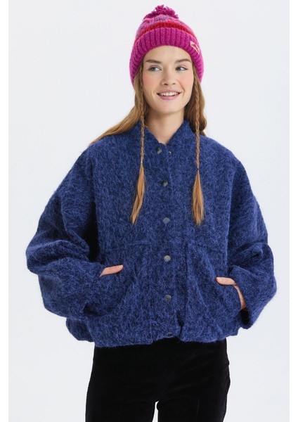 Desenli Ponponlu Triko Bere Pembe