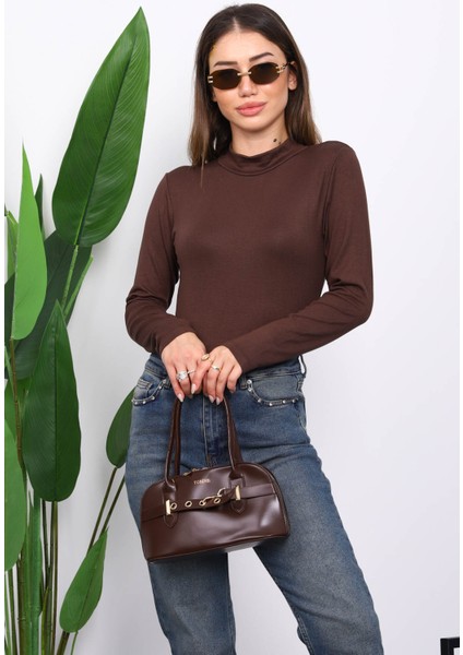 Kahverengi Parmak Geçme Detaylı Body fiyatları