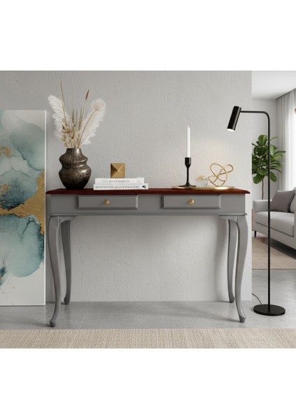 110 cm Masif Çekmeceli Lükens Gri Ceviz Dresuar