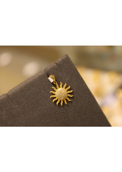14 Ayar Altın Güneş Kolye Ucu modelleri