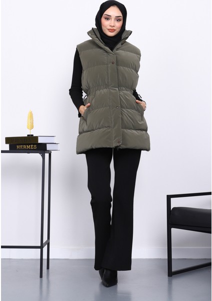 Haki Bel Lastikli Cepli Şişme Yelek fiyatları