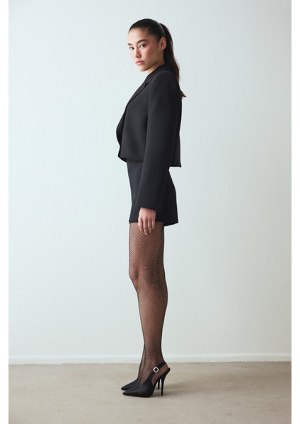 Siyah Taşlı File Külotlu Çorap fiyatları