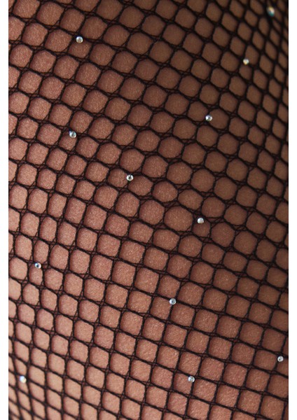 Siyah Taşlı File Külotlu Çorap fırsatları