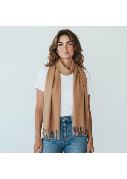 Kadın Kışlık Kaşmir Dokulu Şal Yumuşak ve Sıcak Atkı Modeli - Anne Şalı Örme