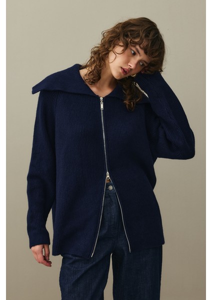 Fermuar Detaylı Hırka Lacivert fiyatları