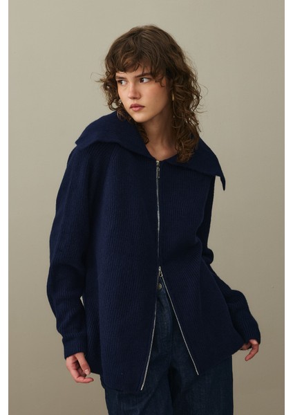 Fermuar Detaylı Hırka Lacivert fırsatları