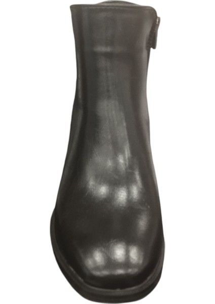 120861Z Küt Burun Fermuarlı Tokalı 6 cm Kalın Topuk Günlük Şık Kadın Bot modelleri