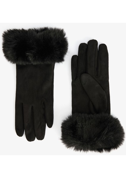 Siyah Romina Suni Süet Eldiven