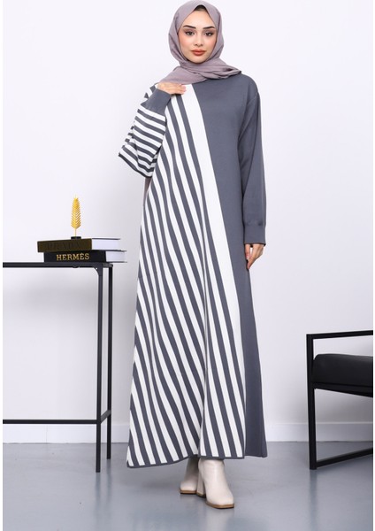 Füme Çizgili Triko Elbise fiyatları