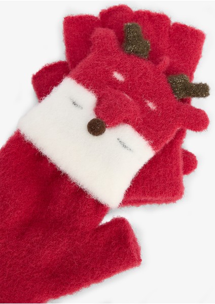 Kırmızı Erkek Çocuk Geyikli Eldiven fiyatları