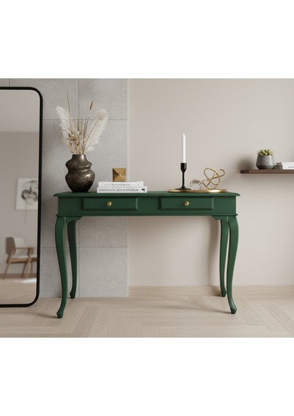 110 cm Masif Çekmeceli Lükens Yeşil Dresuar