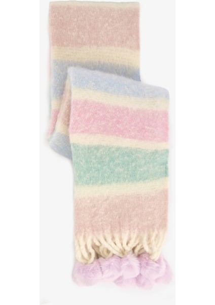 Renkli Lola Çizgili Yumuşak Dokulu Atkı