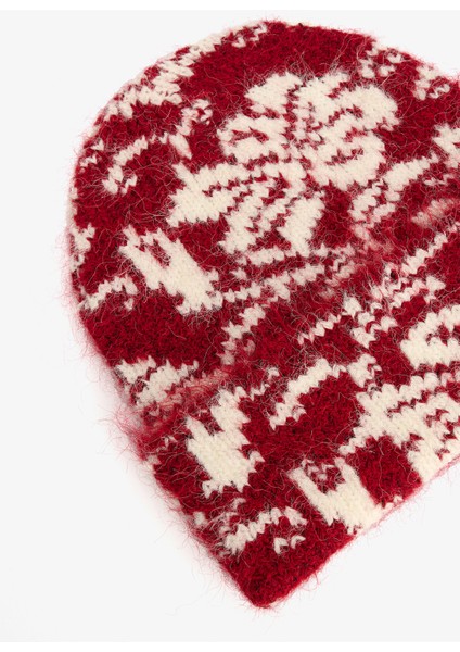 Şarap Çiçek Detaylı Çizgili Bere fiyatları