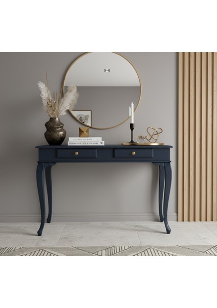 110 cm Masif Çekmeceli Lükens Lacivert Dresuar