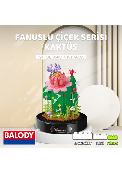 Fanuslu Çiçek Serisi – Kaktüs Yapı Bloğu Seti – 615 Parça fiyatları