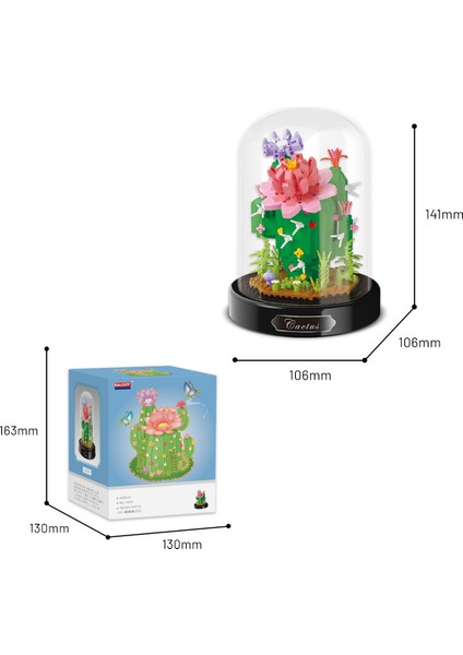 Fanuslu Çiçek Serisi – Kaktüs Yapı Bloğu Seti – 615 Parça fırsatları