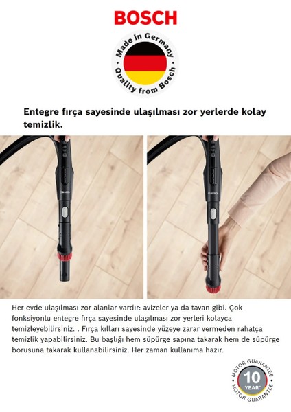 Kumandalı Kontrol Turbo Halı Döver Başlıklı Serie 6 Propower 850 W Toz Torbalı Süpürge fırsatları