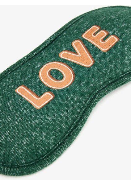 Koyu Yeşil With Love Slogan Baskılı Uyku Gözlüğü fiyatları