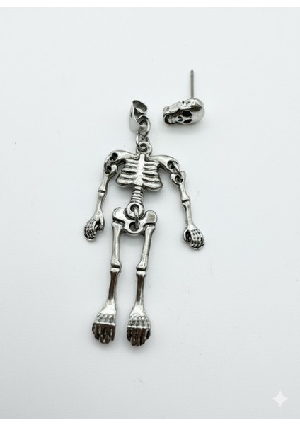 Sallantılı Kurukafa Figürlü Çelik Erkek Küpe fiyatları