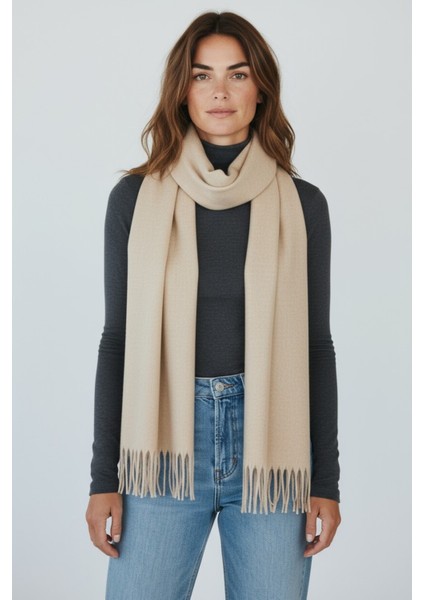 Kadın Kışlık Kaşmir Dokulu Şal Yumuşak ve Sıcak Atkı Modeli - Anne Şalı Örme