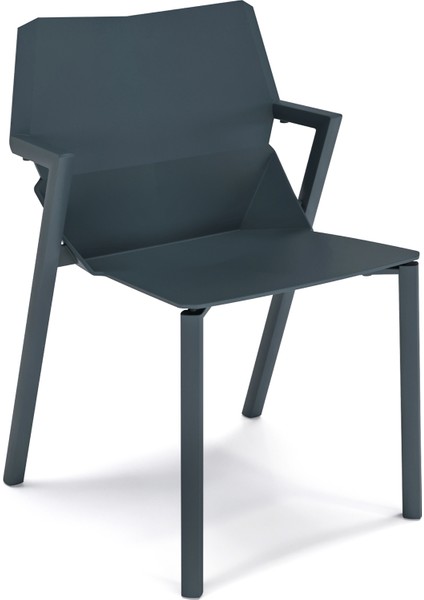 Hoka Plastik Sandalye Kolay Istiflenebilir Rahat Oturum Antrasit Basit Temizlenebilir