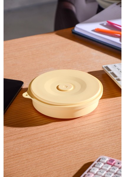 Mori Hava Sızdırmaz Yuvarlak Katlanabilir Silikon Saklama Kabı 600 ml | Sarı modelleri