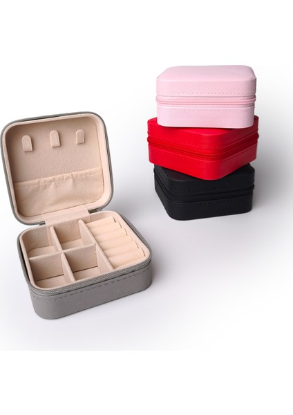 Çift Gözlü Seyahat Tipi Takı Kutusu Gri fiyatları