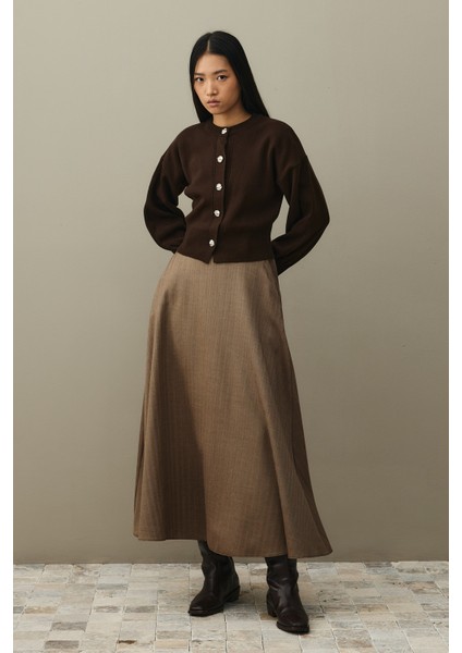 Dore Düğmeli Triko Hırka Kahverengi fiyatları