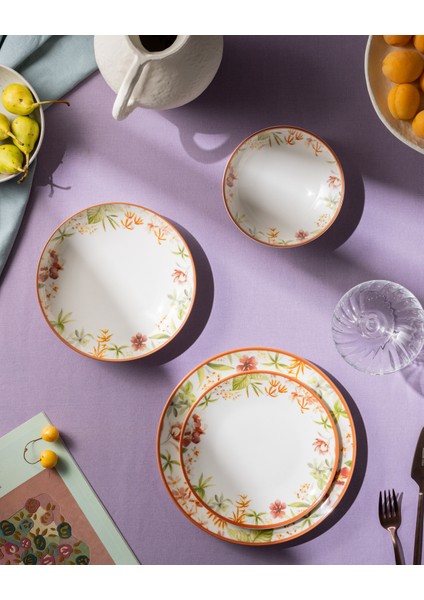 Danielle 6 Kişilik 24 Parça Yemek Takımı - Turuncu