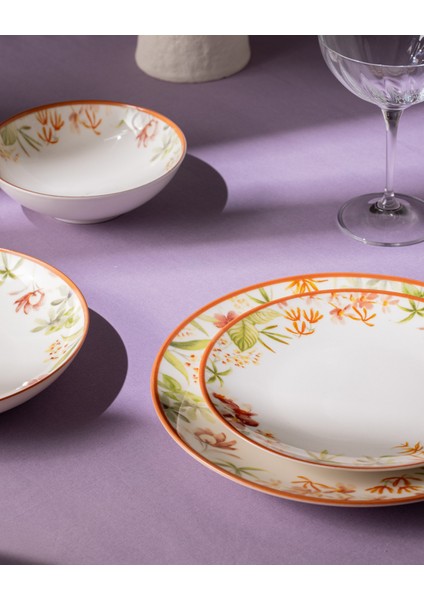 Danielle 6 Kişilik 24 Parça Yemek Takımı - Turuncu modelleri