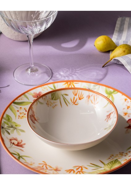 Danielle 6 Kişilik 24 Parça Yemek Takımı - Turuncu fırsatları