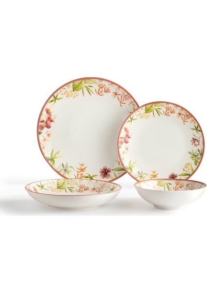 Danielle 6 Kişilik 24 Parça Yemek Takımı - Turuncu