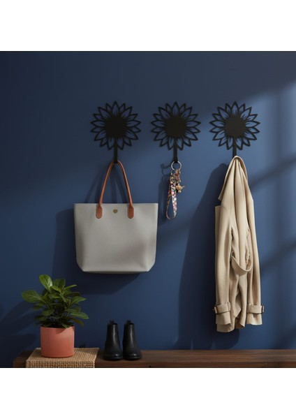 Farklı Desenli Siyah Metal Duvar Askısı | Modern & Tarz Ev Aksesuarları fırsatları