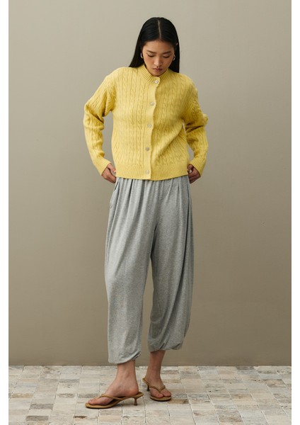 Saç Örgü Crop Hırka Sarı fiyatları