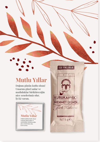 Doğum Günü Kahve Çikolata Hediye Kartı