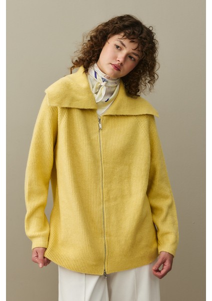 Fermuar Detaylı Hırka Sarı fırsatları