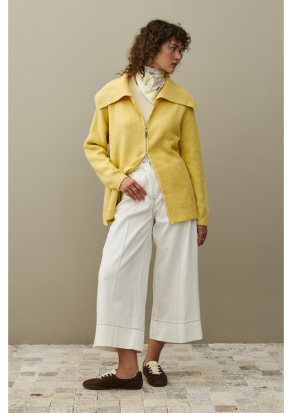 Fermuar Detaylı Hırka Sarı indirimleri