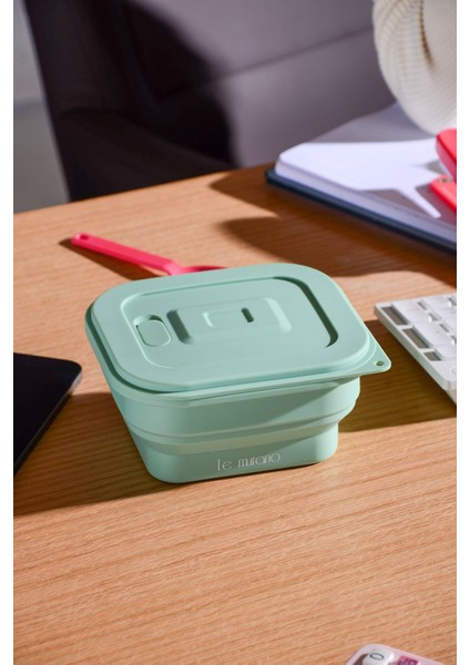 Larry Hava Sızdırmaz Kare Katlanabilir Silikon Saklama Kabı 500 ml | Yeşil fiyatları