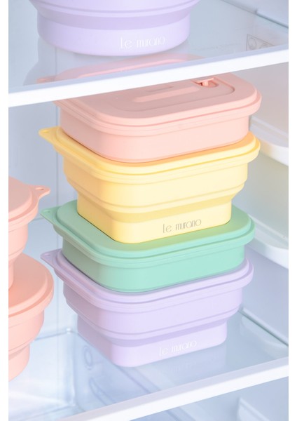 Larry Hava Sızdırmaz Kare Katlanabilir Silikon Saklama Kabı 500 ml | Yeşil modelleri