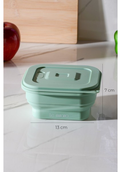 Larry Hava Sızdırmaz Kare Katlanabilir Silikon Saklama Kabı 500 ml | Yeşil indirimleri