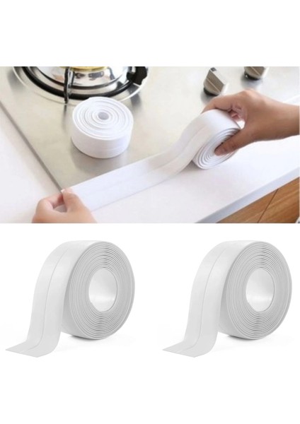 Buğz 2 Li Su Sızdırmaz Banyo Mutfak Lavabo Küvet Izolasyon Şerit Bant Pratik Ürün