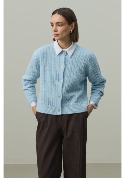 Saç Örgü Crop Hırka Bebe Mavisi fiyatları