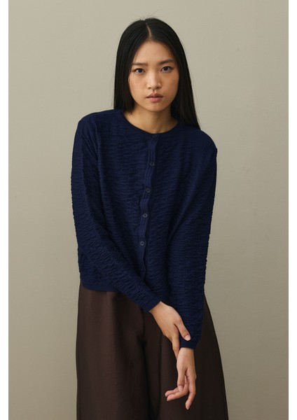 Büzgülü Viscone Hırka Lacivert indirimleri