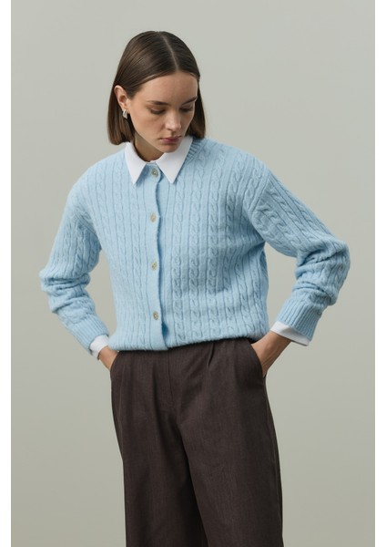 Saç Örgü Crop Hırka Bebe Mavisi fırsatları