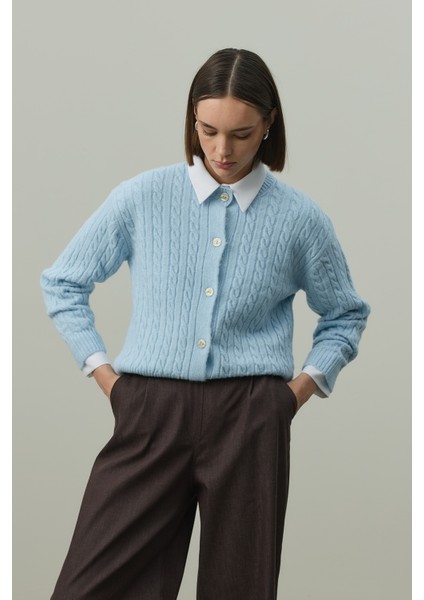 Saç Örgü Crop Hırka Bebe Mavisi indirimleri