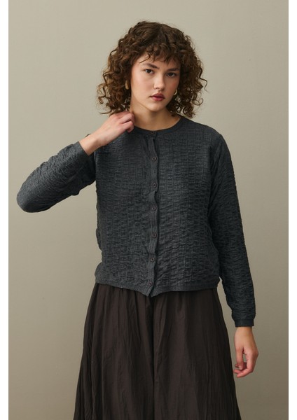 Büzgülü Viscone Hırka Antrasit fiyatları